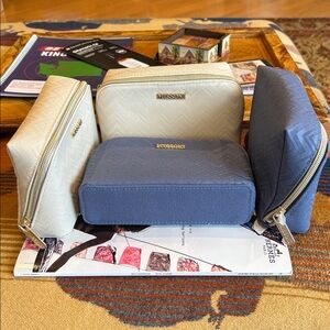 Missoni Chevron Blue and Cream Cosmetic Bags